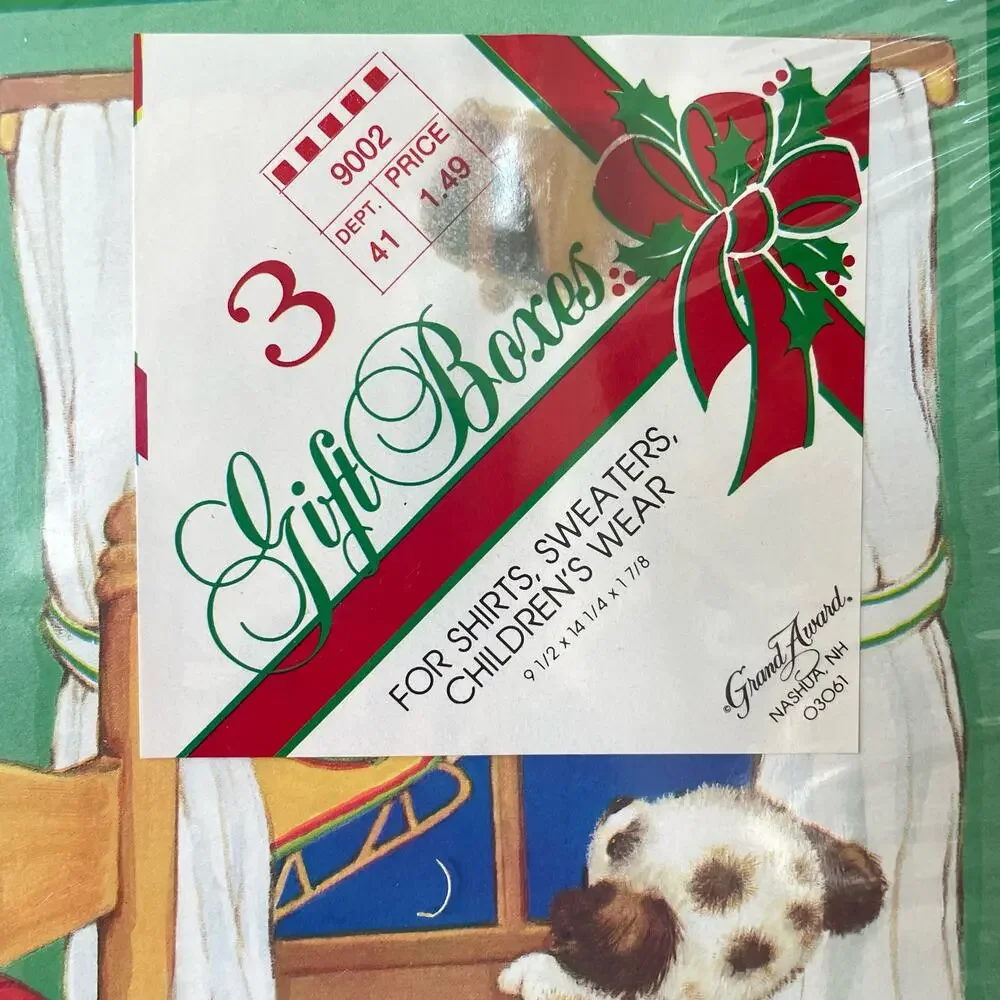 Vintage Christmas Gift Boxes 3 Pack Sealed Shirt Child Grand Award NOS READ